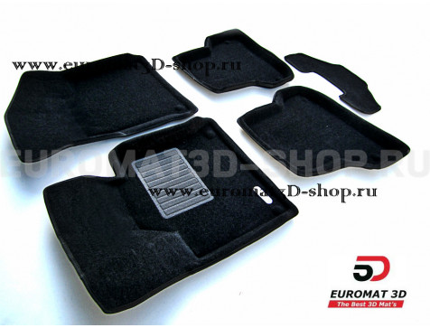 Текстильные 3D коврики Euromat3D Business в салон для Audi A3 (2008-2013) № EMC3D-001100