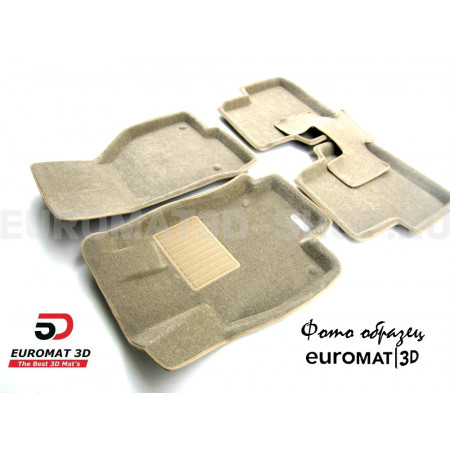 Текстильные 3D коврики Euromat3D Business в салон для Infiniti M (2006-2010) № EMC3D-002809T Бежевые
