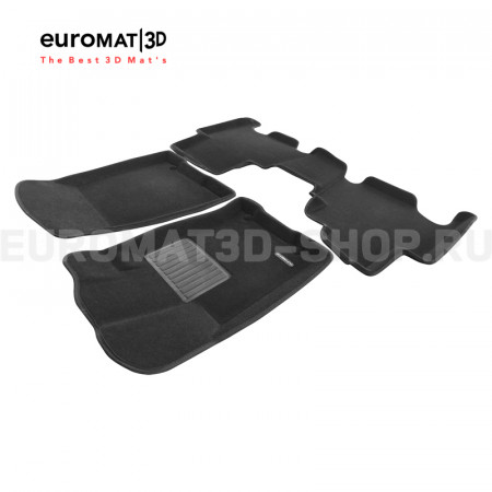 Текстильные 3D коврики Euromat3D Business в салон для Kia Mohave (2009-2020) № EMC3D-002924