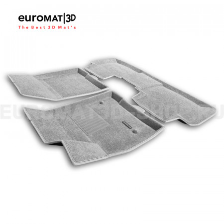 Текстильные 3D коврики Euromat3D Business в салон для Cadillac XT6 (2021-) № EMC3D-001307S Светло-серые