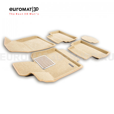 Текстильные 3D коврики Euromat3D Lux в салон для Changan UNI-T (2023-) № EM3D-001333T Бежевые